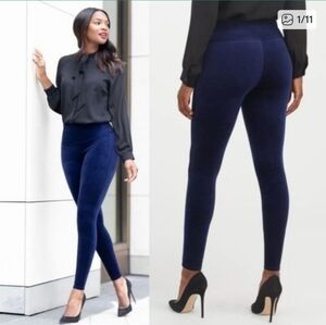 SPANX NWOT Velvet Leggings in Lapis Night Blue Size XL